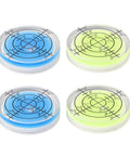 4 Pack 32mm Circular for spirit Level Wear Resistant for acrylic Bubble with blue and green translucent levels.