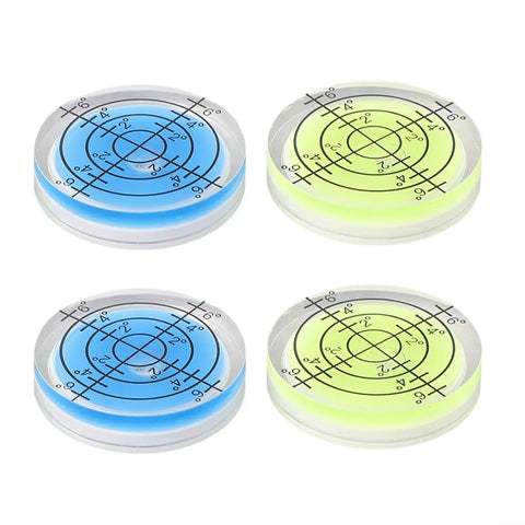 4 Pack 32mm Circular for spirit Level Wear Resistant for acrylic Bubble with blue and green translucent levels.