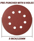 Get Your Hands On These 100 Pcs Of Rad Five Inch Sanding Discs With Eight Holes Hook Loop Straps for super smooth drying.