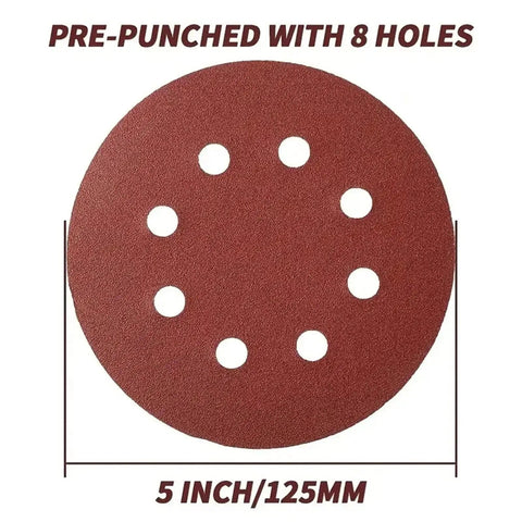 Get Your Hands On These 100 Pcs Of Rad Five Inch Sanding Discs With Eight Holes Hook Loop Straps for super smooth drying.