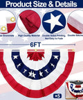 5 Pack 3 By 6 Feet 250th Anniversary American Flags Bunting Patriotic Stars And Stripes Pleated Fan USA Flag Banners For Outdoor