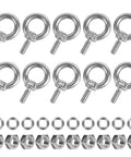 10 Pack M4 Eyebolt With Nut Stainless Steel Beefy Heavy Duty Screw Eye Bolts With Nuts 4mm Thread 11mm Shank Ring Shoulder Design
