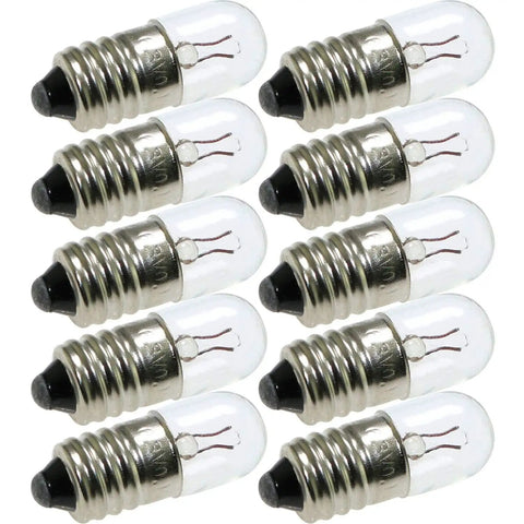 10 Pack Mini Screw Bulbs 6.3V Plus 5 E10 Mini Bulb Holders Black Plastic Brass Sockets Dope DIY Lighting Kit For Student Experiments Durable Reliable Screw Type Bulb Socket Assembly close-up.