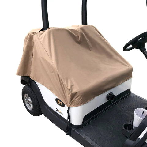 All Weather Golf Cart Seat Cover For 4 Passenger Carts Fits 2 Plus 2 Or 2 Person Universal Fit Quick Storage Access Bench Shield Protector Rain Dew And Sun on a golf cart