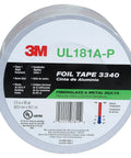 Roll of Aluminum Foil Tape 3340 For HVAC Duct Sealing And Patching 3M Silver 2.5 Inch By 50 Yard 4 Mil Vapor Seal Tape