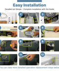 Easy installation guide showing steps for Washer Suspension Spring DC61-01257N Replacement Part in front-load washers.