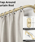Wrap Around Blackout Curtain Rods 36 To 120 Inch 1 Inch Diameter Heavy Duty Metal Rod With Aluminum Bracket detail view