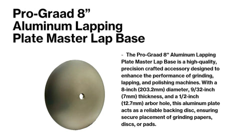 8 Inch Aluminum Master Lapping Base With One Half Inch Arbor Hole For Diamond Flat Lap Discs Grinding Pads And Abrasive