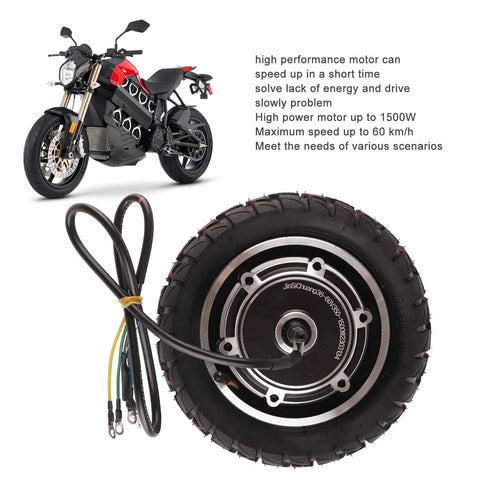 10 Inch Wheel Hub Motor Assembly delivering badass torque 36V to 60V, featuring wiring for high power upgrades.