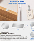 Magnetic Door Catch Set Ultra Thin Cabinet Magnets For Closure Adhesive Drawer And Cabinet Latches Stainless Steel smooth rounded and rectangular design with installation instruction image.