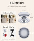 Ten Pack Peel And Stick Cabinet Knobs Silver Self Adhesive Drawer Handles No Drill Renter Friendly Cupboard Pulls dimension chart.