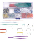 840 Piece Breadboard Jumper Wire Kit With 14 Sizes From 2mm To 125mm Solderless Flexible Cables, organized in case with tweezers