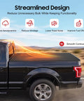 Soft Roll Up Tonneau Cover For Ford F150 5.5ft Bed 2015 2026 Weatherproof Truck Bed Cover on black F-150 driving