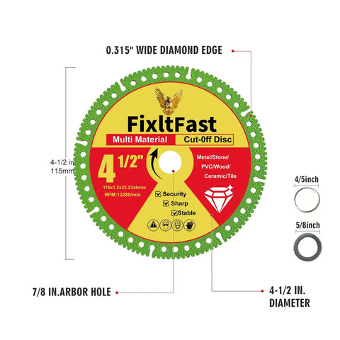 Indestructible Multi Material Cut Off Disc For Angle Grinders That Eats Marble Quartz Stone Tile Metal And Plastic