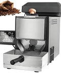 Legit Smokeless Automatic Coffee Bean Roaster And Straight Up Hassle Free Electric Roasting Machine For Home Counters Or Cafe Runs With Three Hundred Gram Capacity And Nine Roast Curves, stainless steel with control panel.