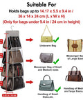Super Handy Two Pack Hanging Handbag Purse Organizer Keeps Purses Tidy for Closet with Eight Pockets, fits underarm and small bags
