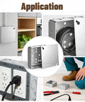 Top Shelf 6 Pack 4 Inch Square Electrical Junction Boxes With Covers Galvanized Steel Outlet Cans 1 2 Inch Deep 21 Cubic Capacity No Fuss Install shown in application with wiring.