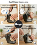 Smart Self Adaptive Knife Sharpener With Auto Angle Tech Delivers A Pro Edge In Seconds Safely Protects Blades All Blades Compatible Installation Free Durable And Easy Care For Any Kitchen Knife in use.