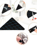 12 Pack No Slip Rug Tape For Area Rugs Double Sided Rug Grips Sticky Carpet Tape For Hardwood Floors And Tiles Triangle Design