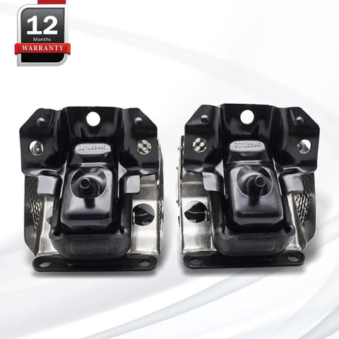Beefed Up Engine Motor Mount With Heat Shield For 2007 To 2014 Chevy Tahoe Silverado Suburban Avalanche GMC Sierra Yukon Cadillac Escalade A5365HY OE Replacement 15854941 15854939 Black, Pack of 2, front view