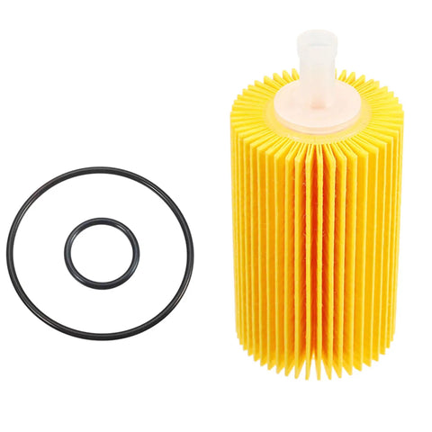 20 Pack Engine Oil Filter 04152-YZZA4 Replacement Aftermarket Filter Kit Compatible With Toyota showing yellow filter and O-rings