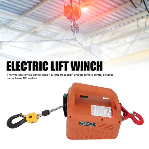 Heavy Duty Electric Hoist Winch 660 LB Capacity With 1500W Motor For Garage Use, 25 Foot Lift Height And Fast Speed Plus Us Plug Power with remote control.