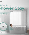 Premium PEVA Shower Curtain Liner 72x72 Inches Waterproof With Rustproof Grommets and weighted quick dry design in a modern bathroom