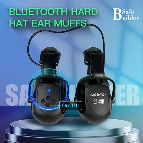 Cap Mounted Ear Muffs For Hard Hats With 29dB SNR Adjustable Helmet Attachments Black Safety Earmuffs Lets You Rock Out To Tunes Hands Free With Smartphone While You Work Great Hearing Protection
