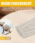 Bulk 100 Pack 6 Inch Conical Pipe Cleaners Made Of Cotton And Steel Wire with absorbent material detail.