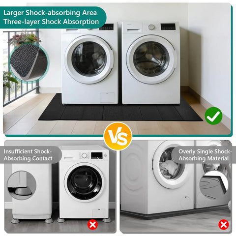 63 X 29.5 Inch Large Anti Vibration Mat For Washing Machine And Dryer, Foldable Shock Absorbing Pad, Non Slip Waterproof Floor Protector, Heavy Duty PVC, Reduces Noise And Vibration, Durable Floor Saver