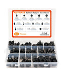 Go-To Heavy-Duty Rubber Bumper Kit For Cars And Trucks - 160-Piece Black Bumper Stopper Assortment in a storage box
