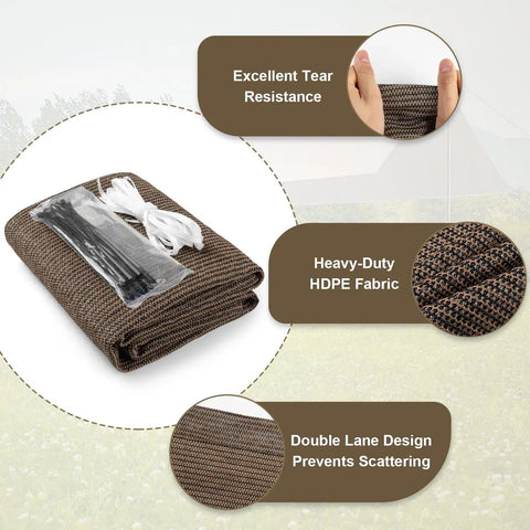 6x8 Ft Sun Shade Cloth With 95 Percent UV Protection HDPE Material Outdoor Shade Tarp With Grommets, texture view