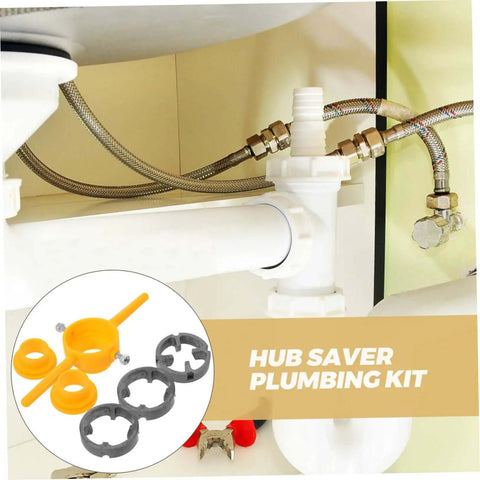 Two Sets Abs Threading Kit For Home Garage Use displayed with plumbing pipes and tap and die tools.