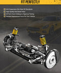 Volvo XC90 Beefy Front Lower Control Arm Kit With Ball Joints Sway Bar End Links Tie Rod Ends Rack Boots Bellows And Locking C Clamps Replacement Suspension Arms All Weather Ready To Install shown against a car backdrop