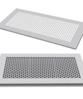 Gray Baby Safe Silicone Floor Vent Covers For 4x10 Vents Soft Flexible Mesh Visible in Two Angles. Keeps Bugs Out, Protects Toddlers.