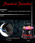 Next Gen Ghost Hunting Equipment With Auto Calibration EMF Detector And Temp Deviation Alerts Pro Grade Adjustable Five Sensitivity Levels Real Time Audible And Visual Alarms Field Fringe Detection Battery Powered 40 To 60 Hours, black portable detector with antenna