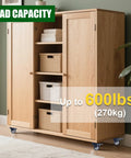 Wooden cabinet with 2 Inch Caster Wheels With Brake Heavy Duty Swivel Casters Set Of 4 Total Capacity 600 Lbs Industrial PU Wheels