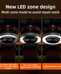 144 LED Ring Light For Microscope And Camera Lens With Four Zone Control Pro Grade Adjustable Brightness Secure Mount And Smooth Even Illumination For Macro Stereo Microscopy And Photography showing four-zone lighting modes