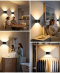 Cordless Motion Sensor Wall Light With Remote Control No Cords Needed Set Of Two 5000mAh rechargeable wireless sconce in use