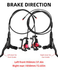 Z00M HB875E eBike hydraulic disc brake set with front and rear levers, red anodized caliper adjusters, 180mm rotors