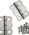 Brass 90 Degree Stop Hinges Set Of Two For Doors And Cabinets with screws, durable brass finish, positive stop feature