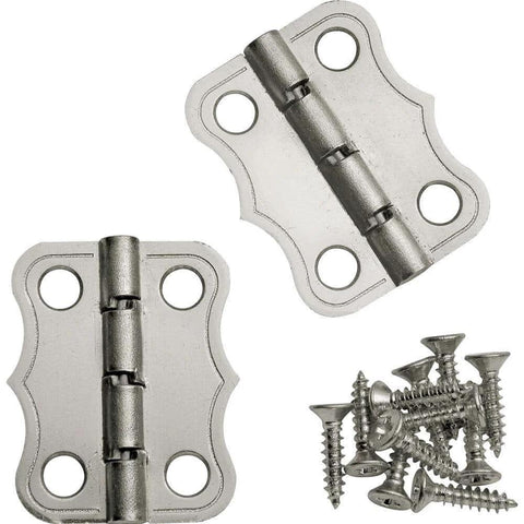 Brass 90 Degree Stop Hinges Set Of Two For Doors And Cabinets with screws, durable brass finish, positive stop feature
