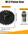 Large Scale RC Pinion Gear Kit M1.5 27T 8mm Bore With 8mm To 5mm Shaft Adapter Sleeve Chromium Steel Motor Gear