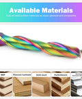 Side view of rainbow-coated 5-inch upcut spiral router bit with 1/2-inch shank, solid carbide.