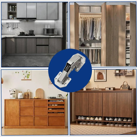 Four Piece Soft Close Cabinet Hinges With No Pre Drill Install Surface Mount Kitchen Hinges For Cabinet Doors With Screws