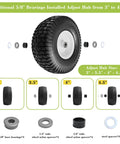15x6.00-6 Riding Lawn Mower Tires And Wheels With 3/4 Inch Bushing And 3 Inch Centered Hub Rubber Pneumatic Tires with adjustable hub spacers