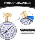 Blue Steel 2-1/2 Inch Water Pressure Gauge 0-200 PSI With 3/4 Inch Hose Thread, Hose Bib Pressure Gauge - dual view.