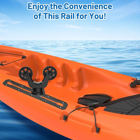 13.3 Inch Kayak Gear Track Set Two Pack With Low Profile Rails For Mounting Rod Holders Cup Holders Anchor Cleats And Gear Storage Includes 20 Stainless Steel Screws For Secure Marine Use On Fishing Kayaks on orange kayak