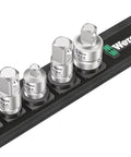 Chrome Vanadium Steel Wrench Set With 5 Adapters For Square Head Sockets Secure Socket Fixation on carry belt