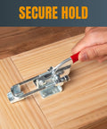 Toggle Clamp With Adjustable U Bolt 700 Lb Holding Capacity Antislip Hand Grip Workhorse Latch on wooden board